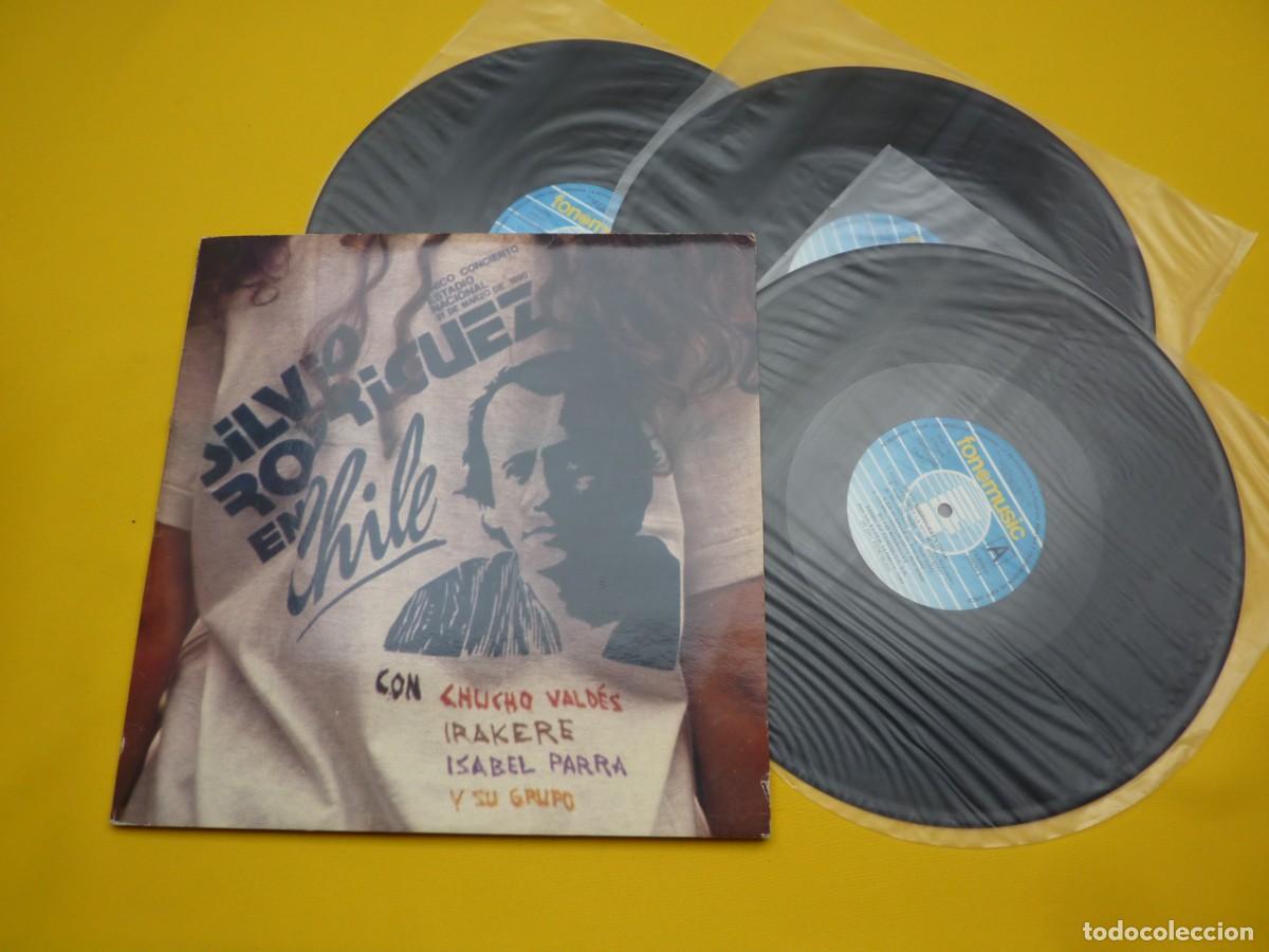 Discos de vinilo: 3 LP SILVIO RODRIGUEZ - En Chile - Edicion ESPA&Ntilde;OLA - 73.2015 F-G-H (EX-/EX/EX/EX)