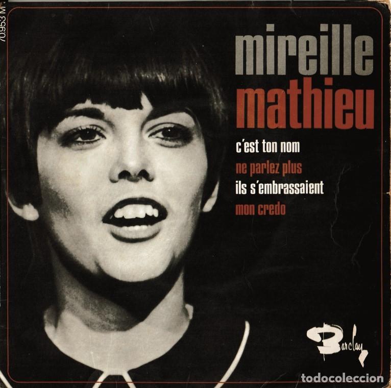 Discos de vinilo: Mireille Mathieu &ndash; C'est Ton Nom + 3 - 7&rdquo; made in France - 1966 Barclays VGC