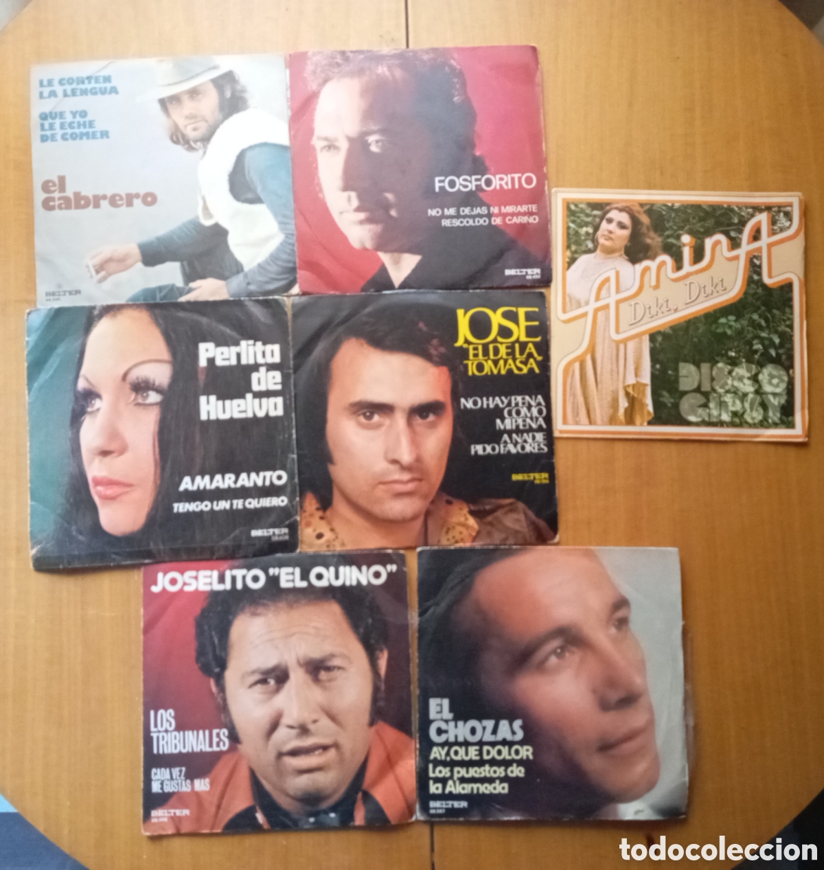 Discos de vinilo: Singles artistas espa&ntilde;oles lote