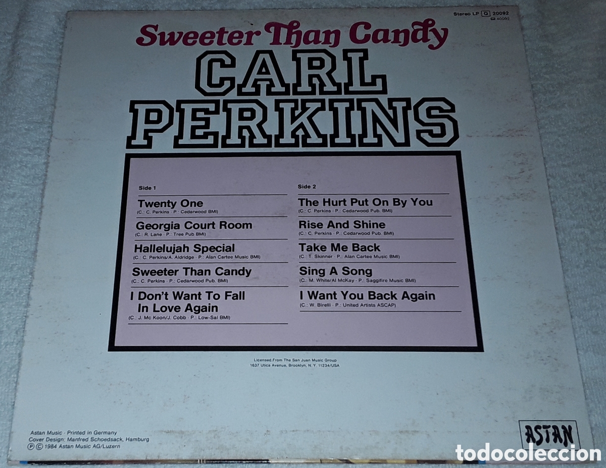 Discos de vinilo: LP - CARL PERKINS - SWEETER THAN CANDY - MADE IN GERMANY - Foto 2