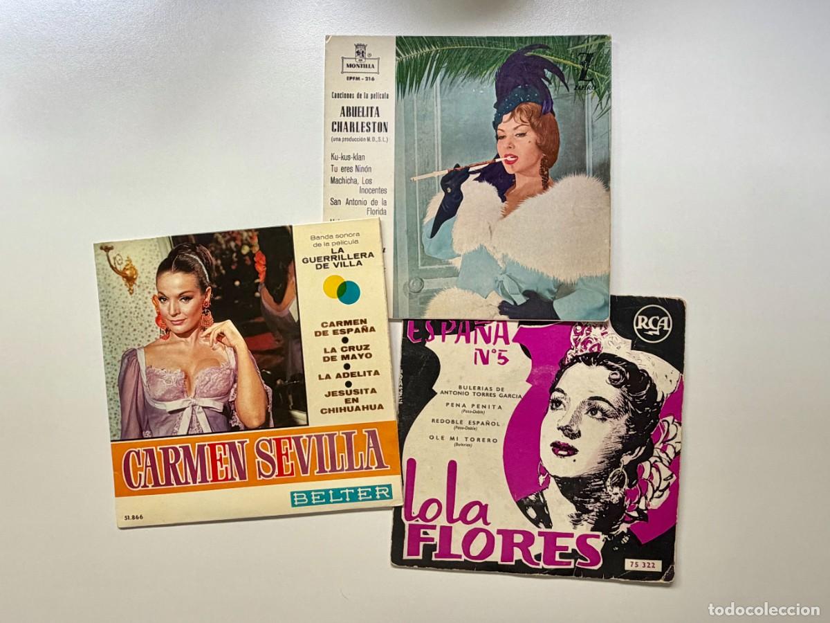 Discos de vinilo: Lote EPS de copla Lola Flores, Carmen Sevilla y Marujita D&iacute;az