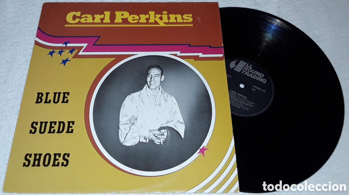 Discos de vinilo: LP - CARL PERKINS - BLUE SUEDE SHOES - HECHO EN DINAMARCA