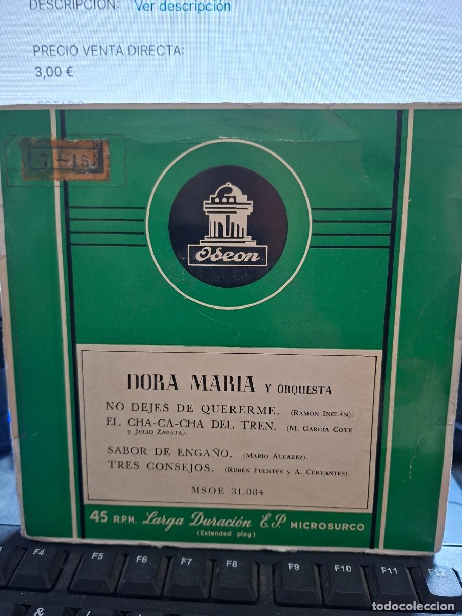 Discos de vinilo: DORA MARIA Y SU ORQUESTA - EL CHA CHA CHA DEL TREN - EP DE VINILO - C-62