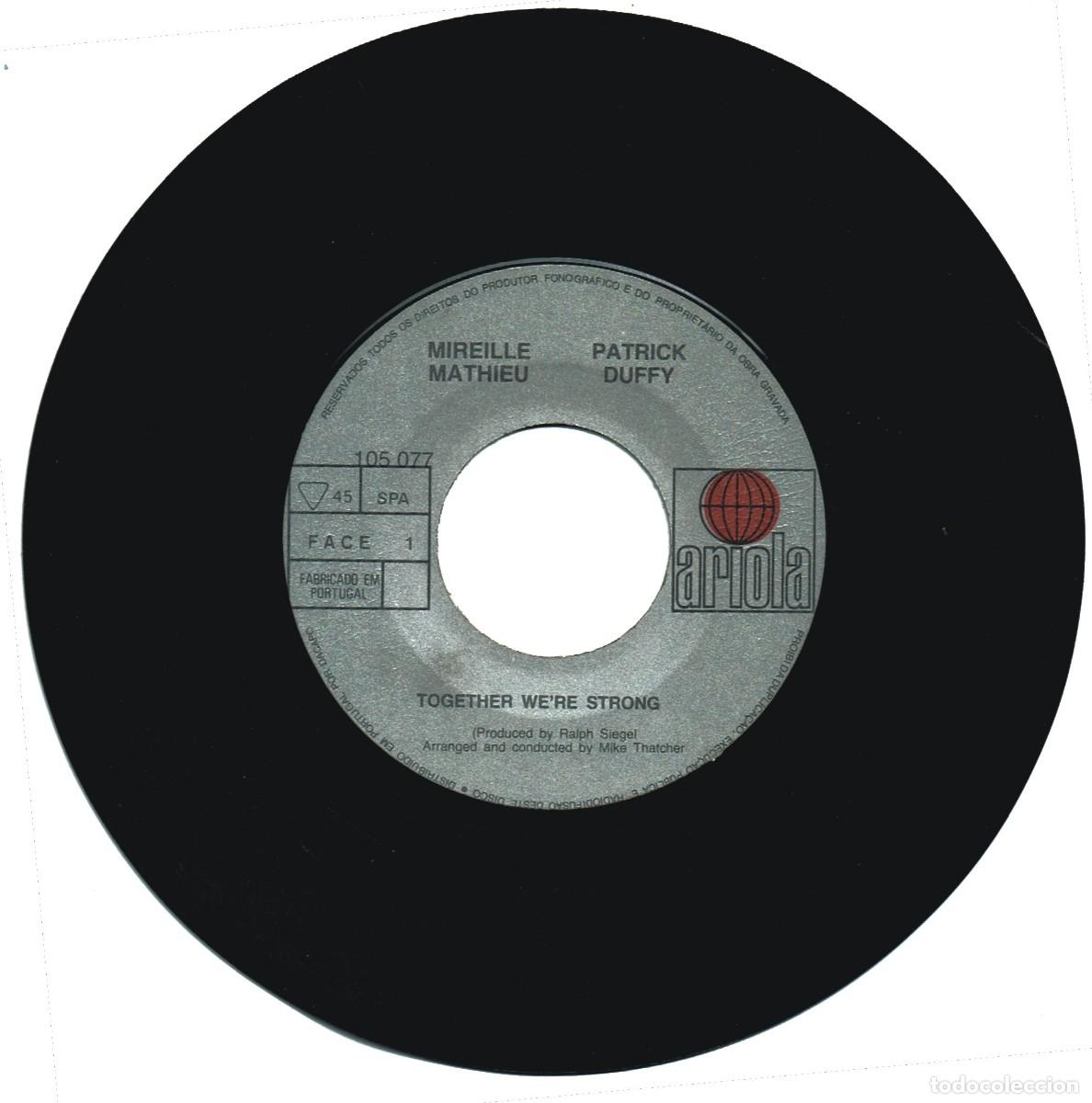 Discos de vinilo: Mireille Mathieu, Patrick Duffy - 7&rdquo; made in Germany - 1983 Ariola - Foto 3