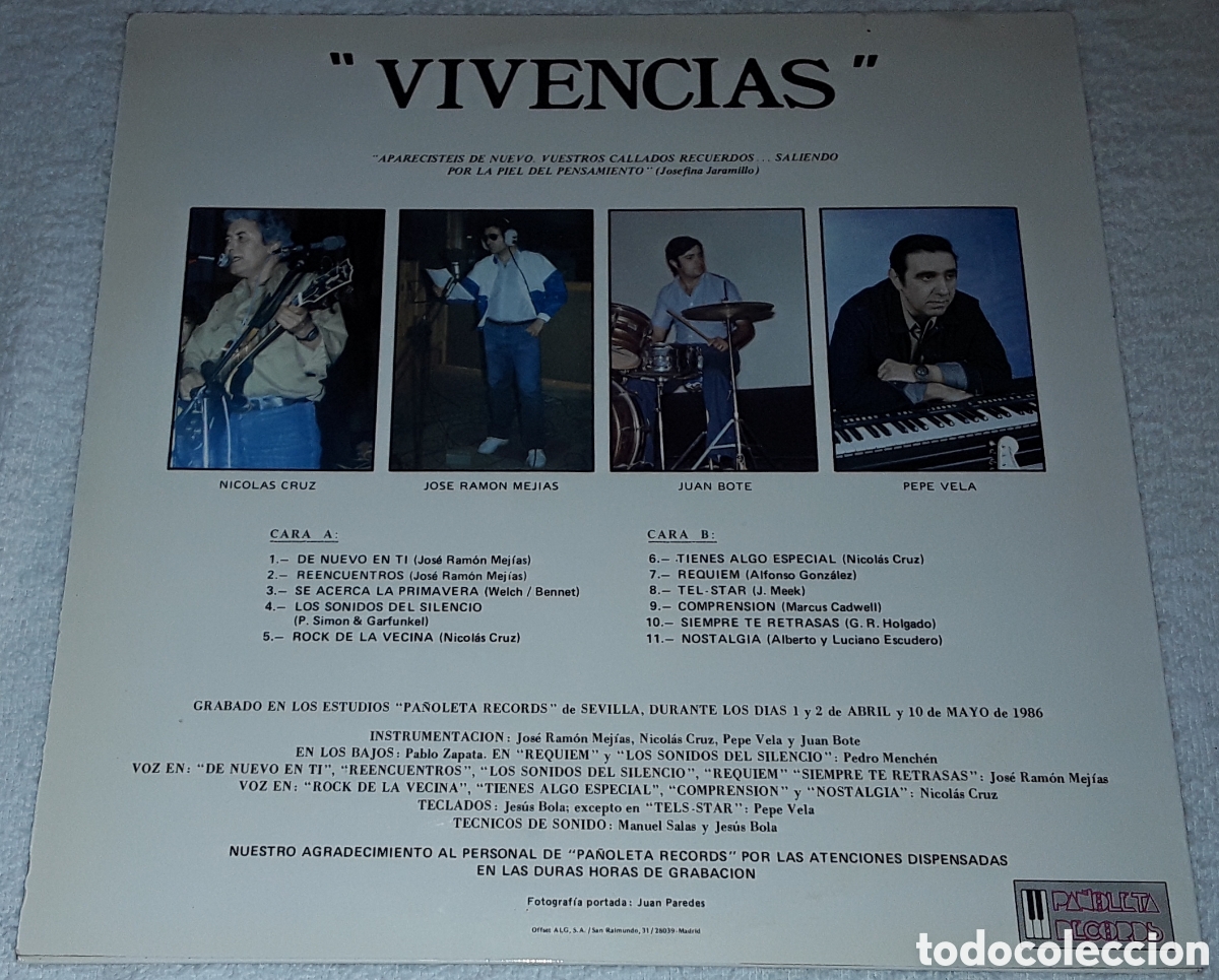 Discos de vinilo: LP - LOS PLAY BOYS - VIVENCIAS - Foto 2