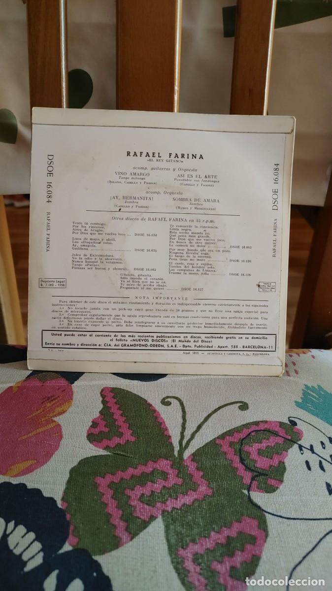 Discos de vinilo: RAFAEL FARINA-EP VINO AMARGO +3 - Foto 2