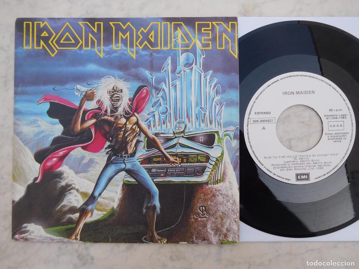 Discos de vinilo: Iron Maiden 7 Single. Run to the hills. Edici&oacute;n espa&ntilde;ola promo 1985. 006-2009837