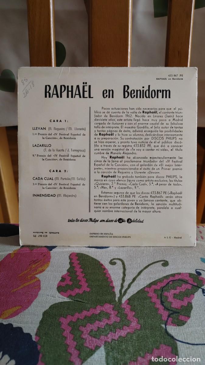 Discos de vinilo: RAPHAEL-EP RAPHAEL EN BENIDORM-LLEVAN +3 - Foto 2