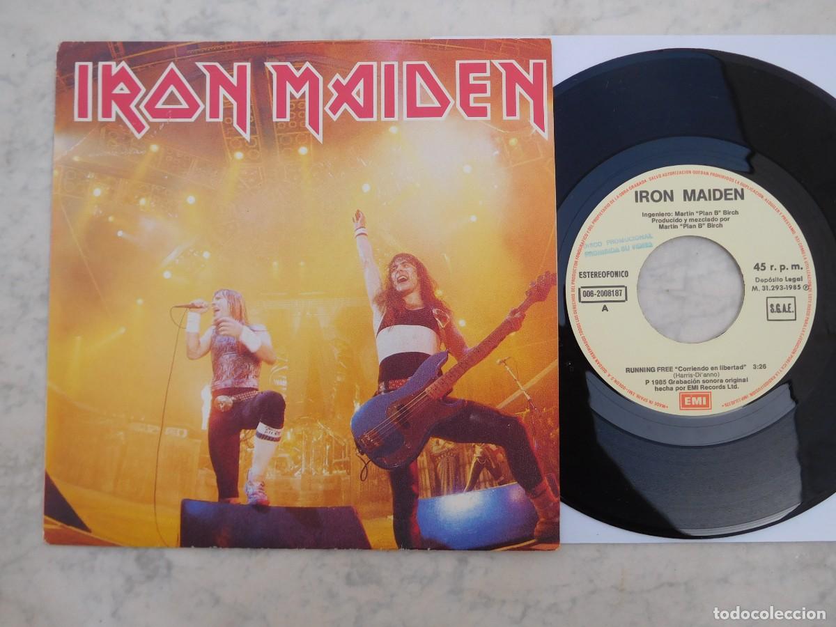 Discos de vinilo: Iron Maiden 7 Single. Running free. Edici&oacute;n espa&ntilde;ola 1985. 006-2008187