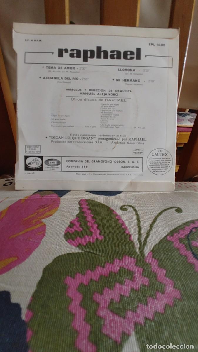 Discos de vinilo: RAPHAEL-EP TEMA DE AMOR +3 - Foto 2