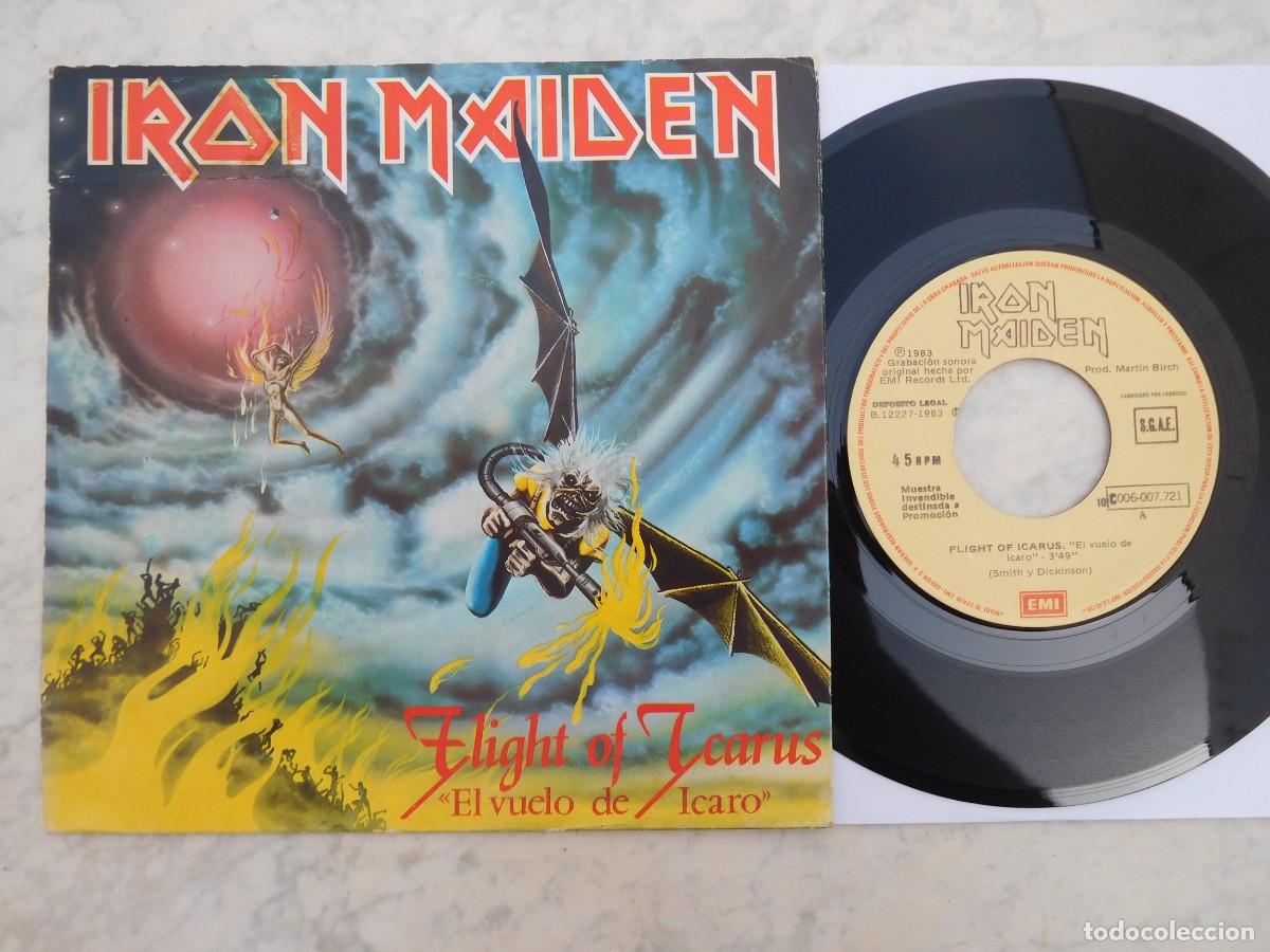 Discos de vinilo: Iron Maiden 7 Single. Flight of Icarus. Edici&oacute;n espa&ntilde;ola promo 1983. 10C 006-007.721