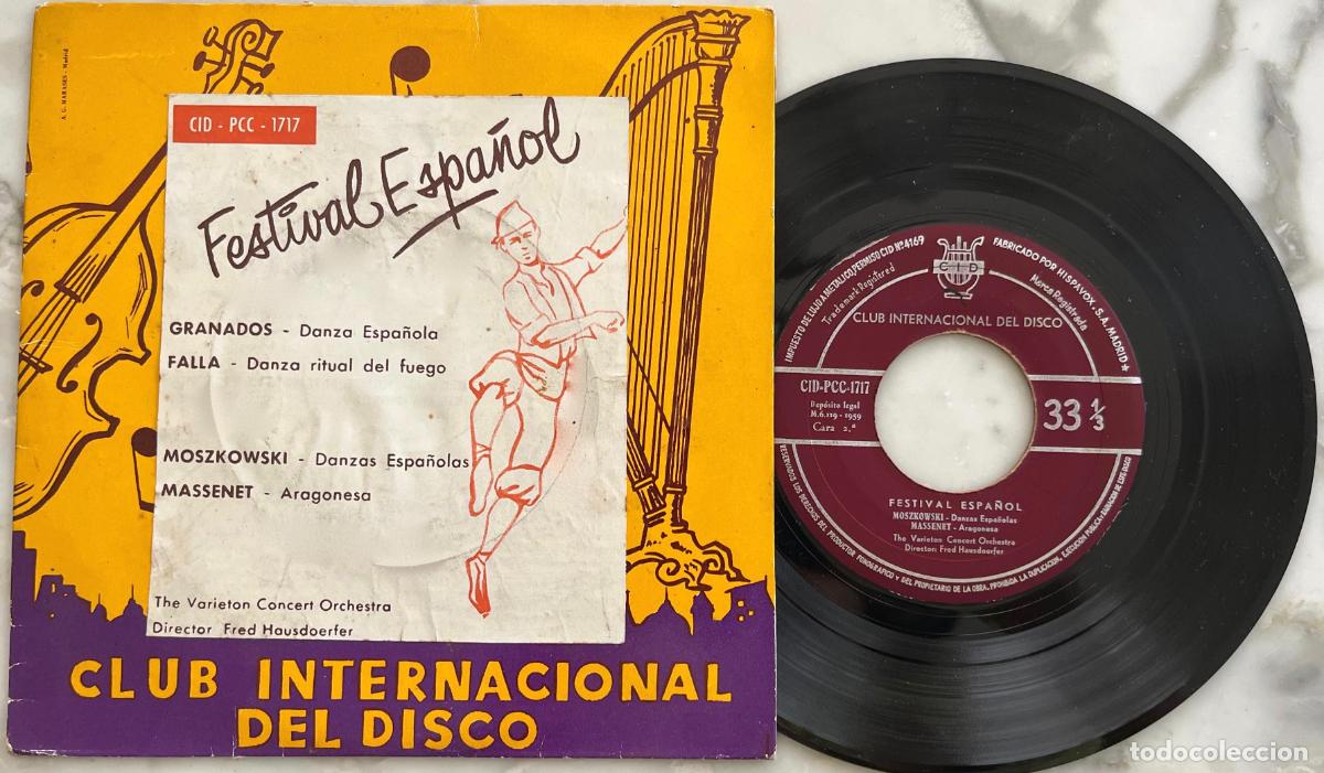 Discos de vinilo: GRANADOS. FALLA. MOSZKOWSKI. MASSENET. DANZA ESPA&Ntilde;OLA. ARAGONESA... EP ORIGINAL 1959
