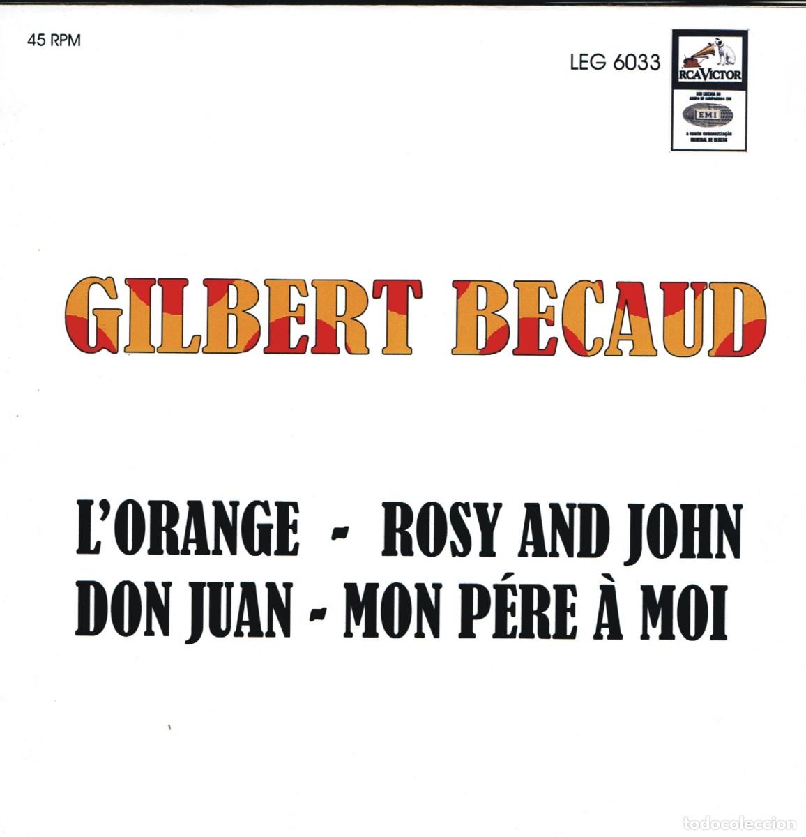 Discos de vinilo: Gilbert B&eacute;caud &ndash; Don Juan / L'orange+ 2 / 7&rdquo; made in Portugal- 1964 VGC