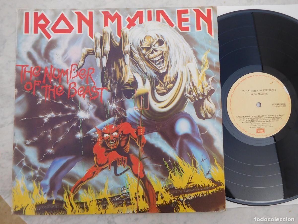 Discos de vinilo: Iron Maiden. LP. The number of the beast. Edici&oacute;n Venezolana. EMI 103-04439