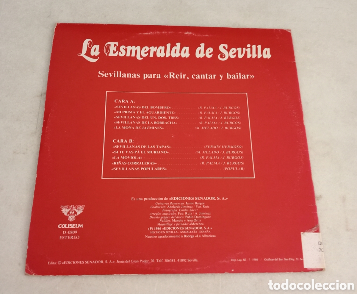 Discos de vinilo: LP VINILO (La Esmeralda de Sevilla). - Foto 4