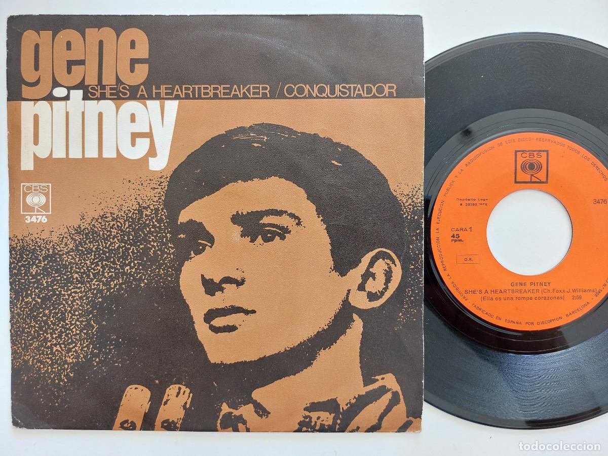 Discos de vinilo: GENE PITNEY - 45 Spain * MINT * SHE'S A HEARTBREAKER / CONQUISTADOR