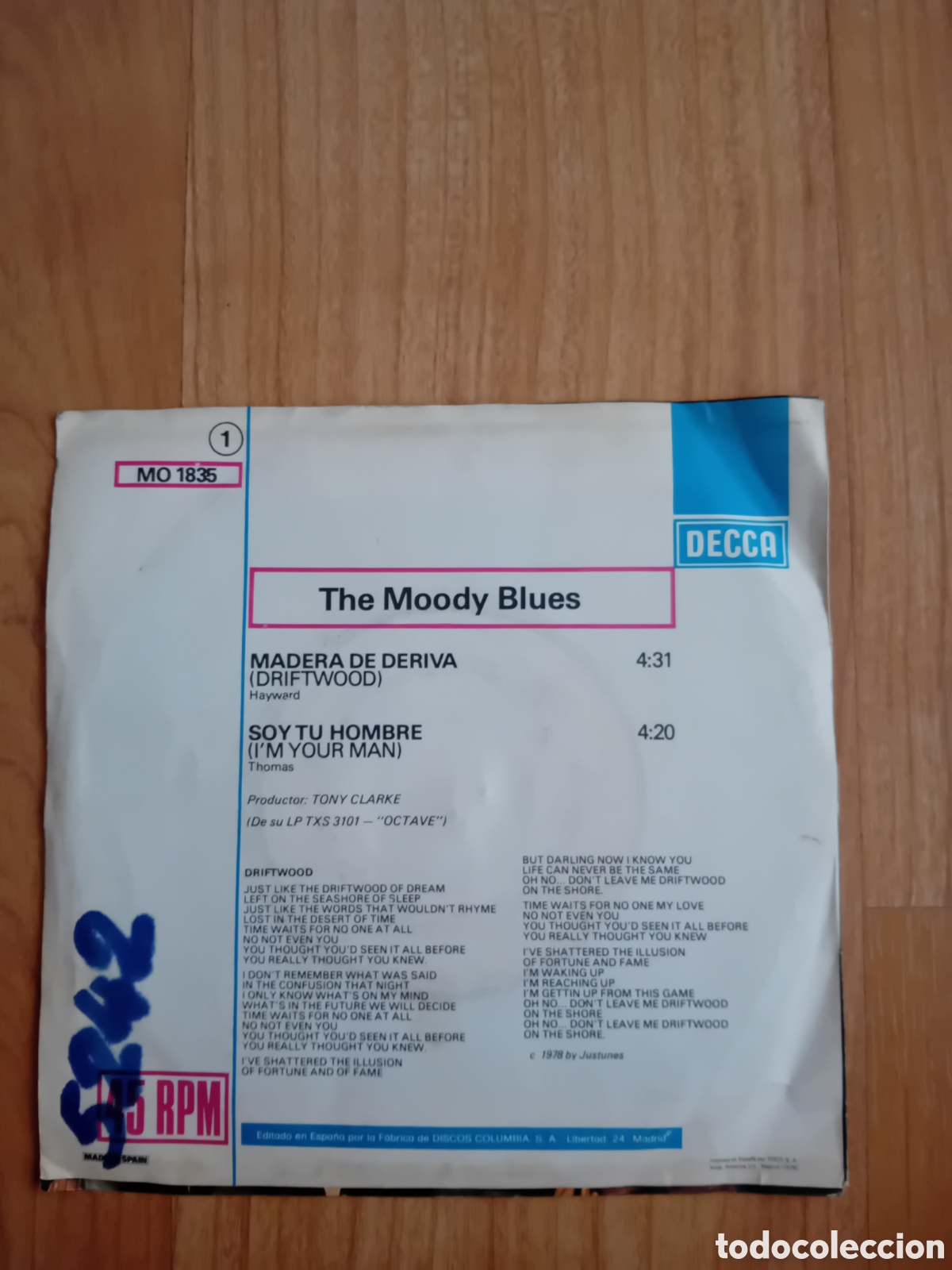 Discos de vinilo: THE MOODY BLUES. MADERA DE DERIVA - Foto 2
