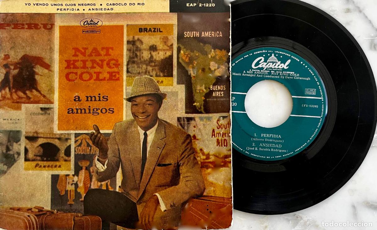 Discos de vinilo: NAT KING COLE. YO VENDO UNOS OJOS NEGROS + 3 TEMAS. EP ORIGINAL ESPA&Ntilde;A 1960