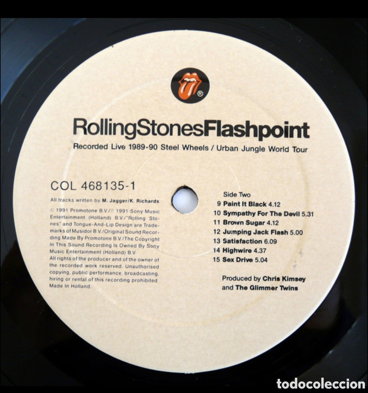 Discos de vinilo: The Rolling Stones: Flashpoint LP Espa&ntilde;a 1991 - Foto 3