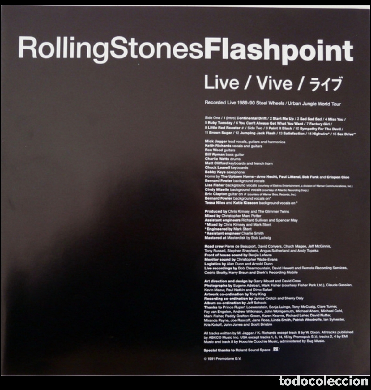 Discos de vinilo: The Rolling Stones: Flashpoint LP Espa&ntilde;a 1991 - Foto 5