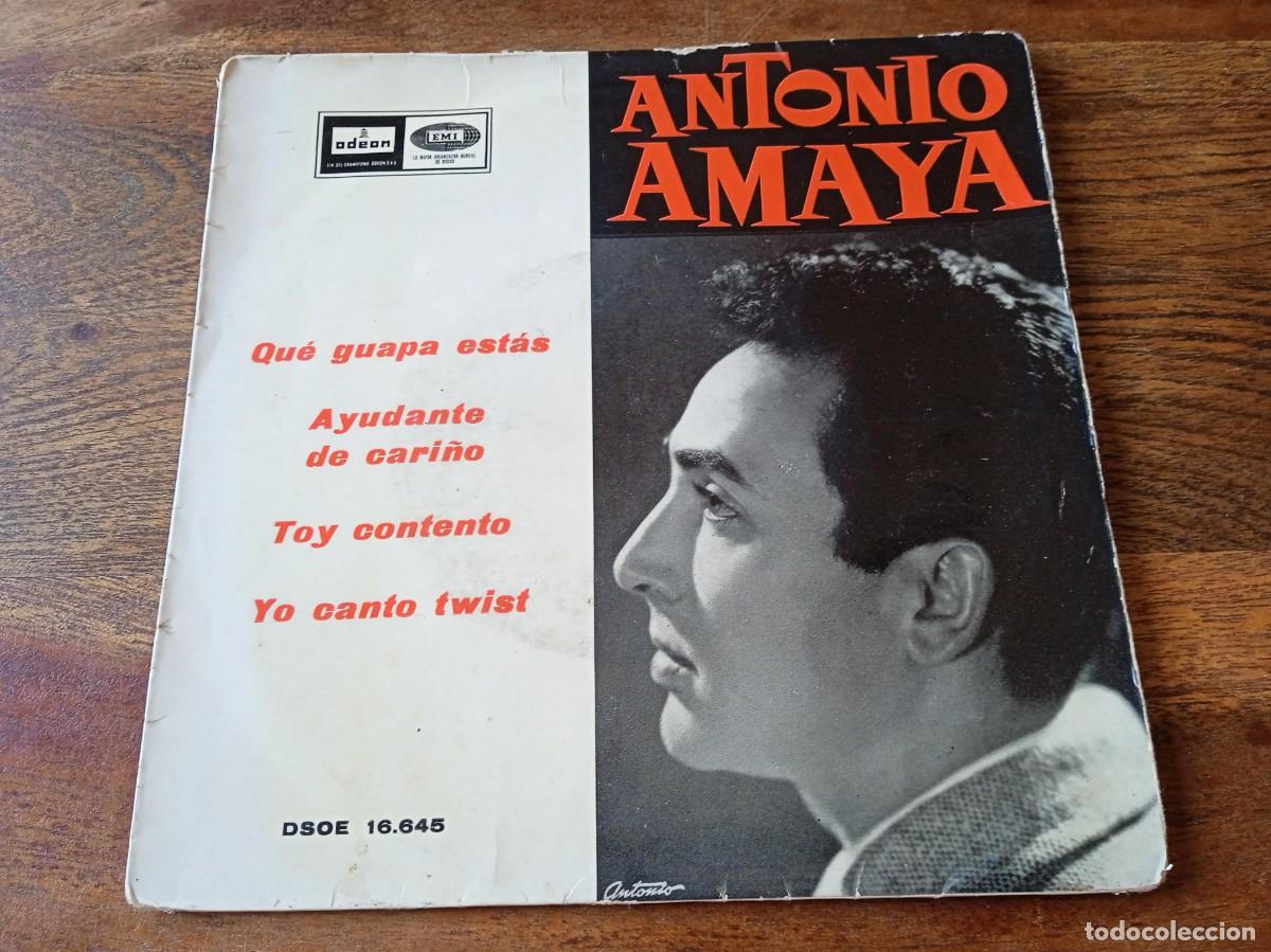Discos de vinilo: Antonio Amaya - Que guapa estas, Ayudante de cari&ntilde;o - Single Ep original Discos Odeon 1965