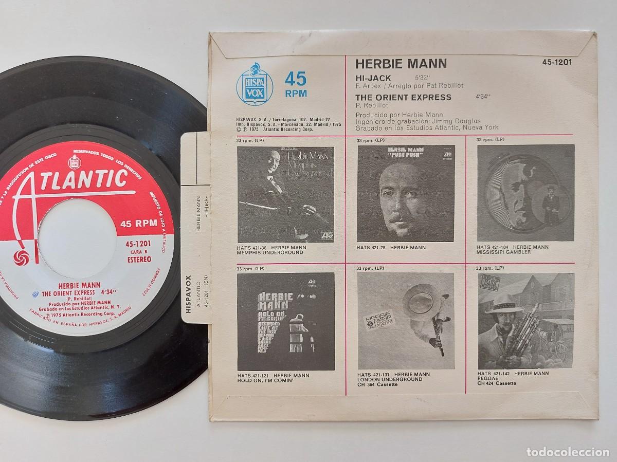 Discos de vinilo: HERBIE MANN - 45 Spain * MINT * THE ORIENT EXPRESS - Foto 2