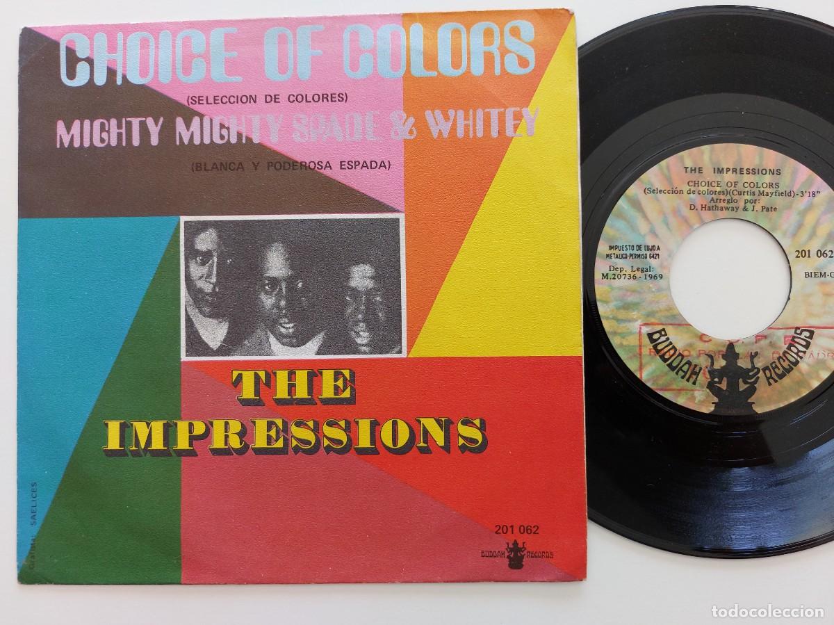 Discos de vinilo: THE IMPRESSIONS - 45 Spain * MINT * CHOICE OF COLORS / MIGHTY MIGHTY SPADE & WHITEY
