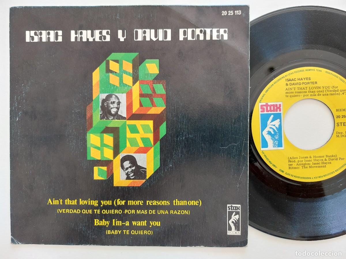 Discos de vinilo: ISACC HAYES & DAVID PORTER - 45 Spain * EX * AIN'T THAT LOVING YOU