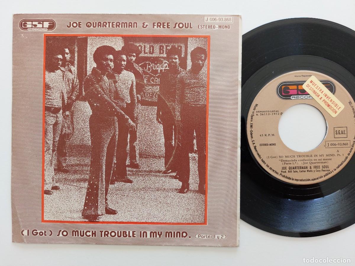 Discos de vinilo: JOE QUARTERMAN & FREE SOUL - 45 Spain * PROMO * MINT * SO MUCH TROUBLE IN MY MIND