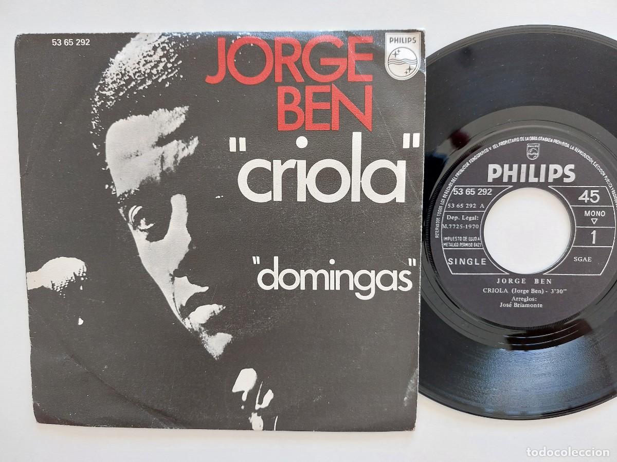Discos de vinilo: JORGE BEN - 45 Spain * MINT * CRIOLA / DOMINGAS