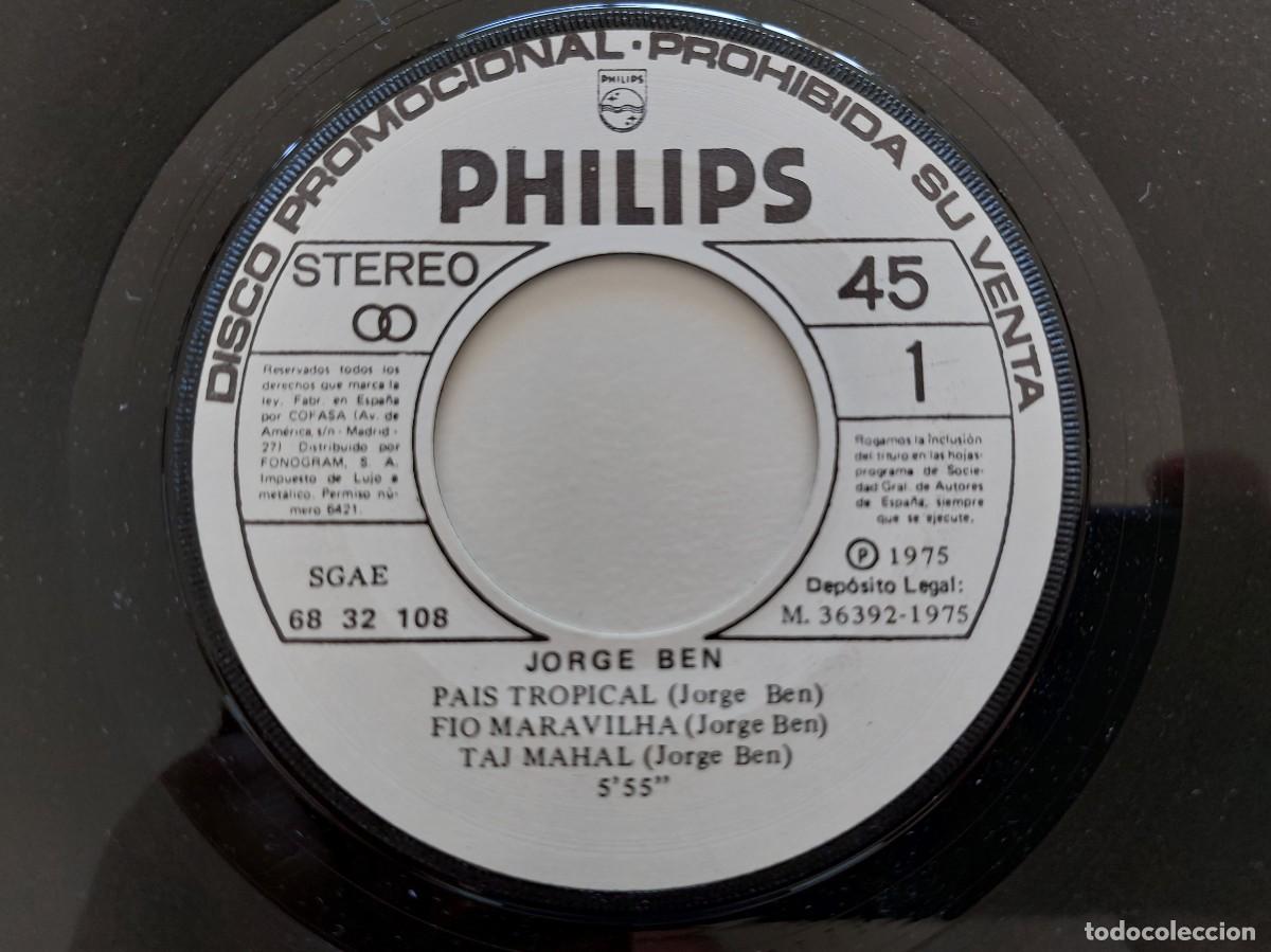 Discos de vinilo: JORGE BEN - 45 Spain * PROMO * MINT * PAIS TROPICAL / POR CAUSA DE VOCE, MENINA