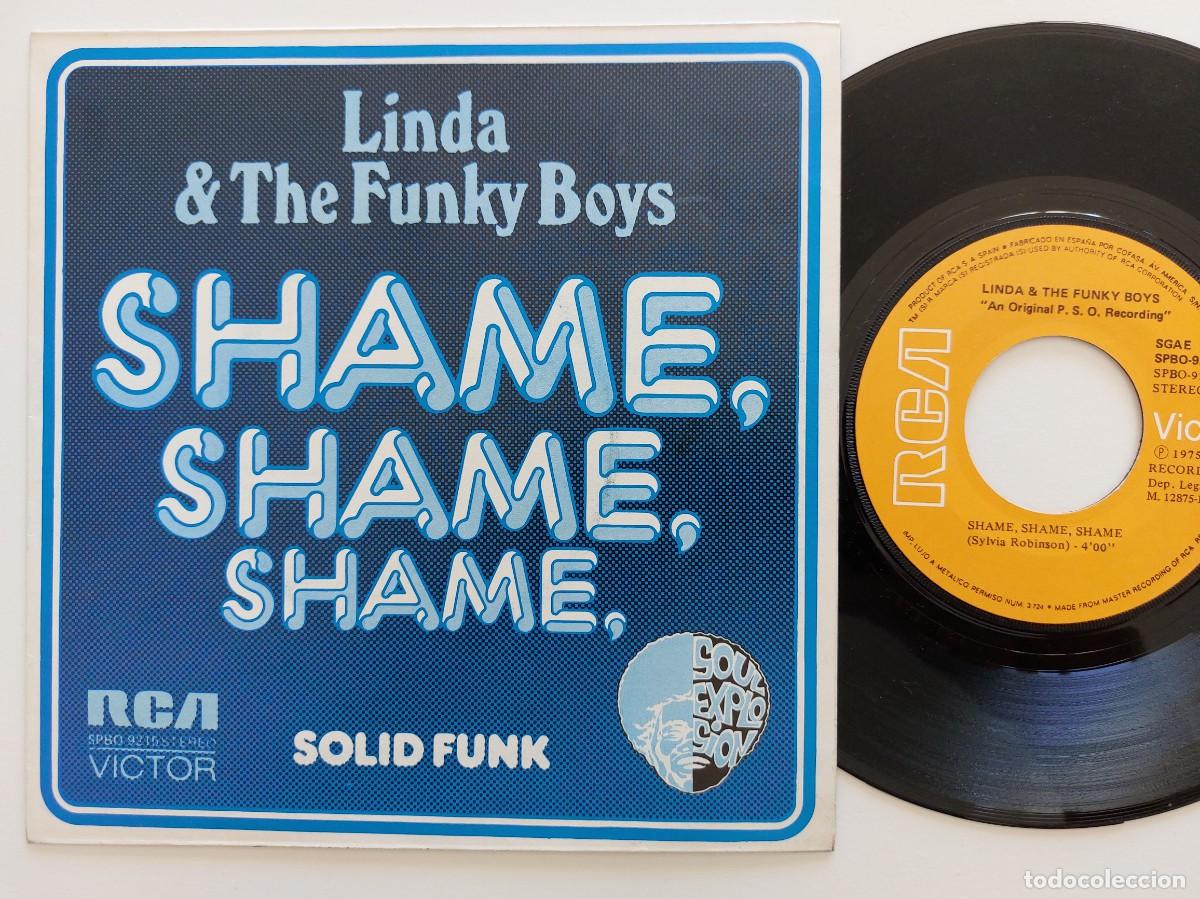 Discos de vinilo: LINDA & THE FUNKY BOYS - 45 Spain * MINT * SHAME, SHAME, SHAME / SOLID FUNK