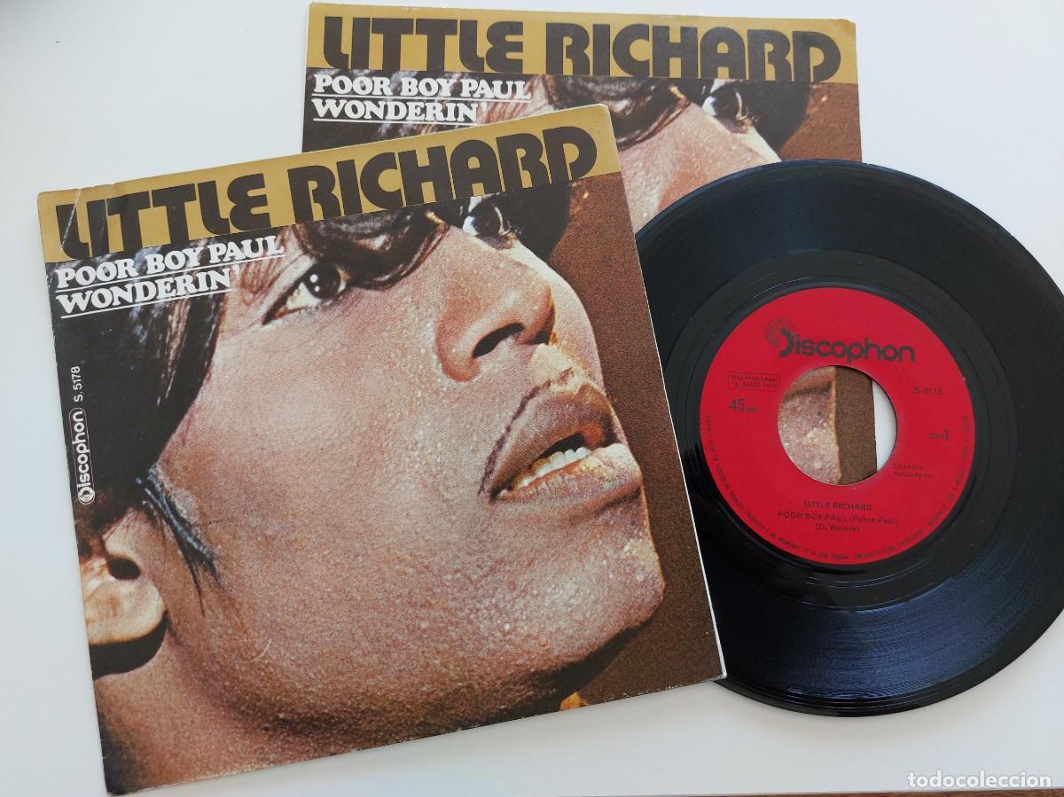 Discos de vinilo: LITTLE RICHARD - 45 Spain * MINT * PORTADA COMERCIAL Y PORTADA PROMO * POOR BOY PAUL / WONDERIN