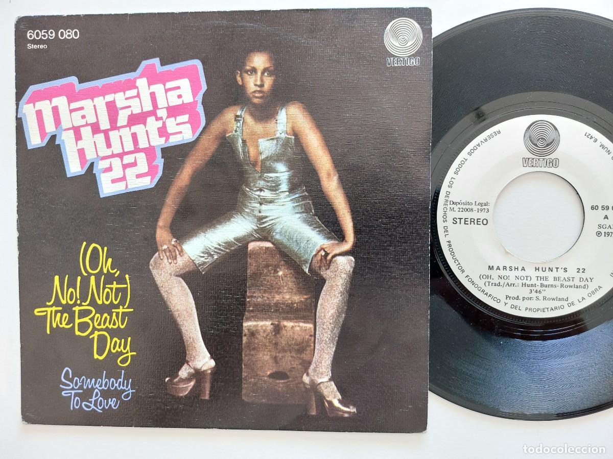 Discos de vinilo: MARSHA HUNT'S 22- 45 Spain * MINT * OH NO NOT THE BEAST DAY / SOMEBODY TO LOVE