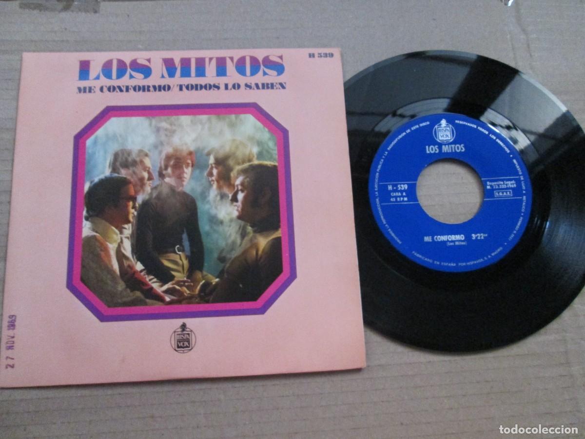 Discos de vinilo: LOS MITOS - Me Conformo / Todos lo Saben, Single, ed espa&ntilde;ola 7&rdquo; 1969. Magn&iacute;fico estado VG+/NM