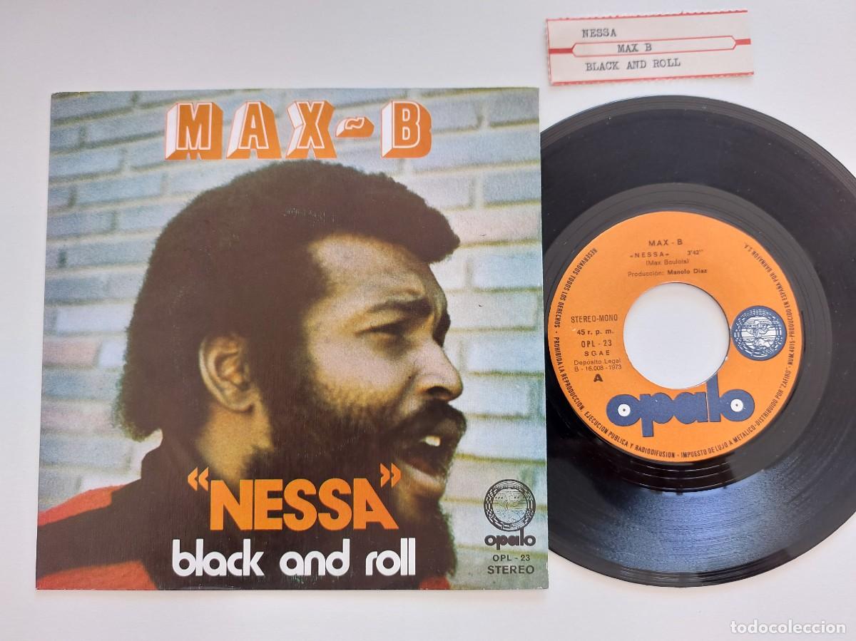 Discos de vinilo: MAX-B - 45 Spain * MINT * NESSA / BLACK AND ROLL * CON CARTON PROMO JUKEBOX