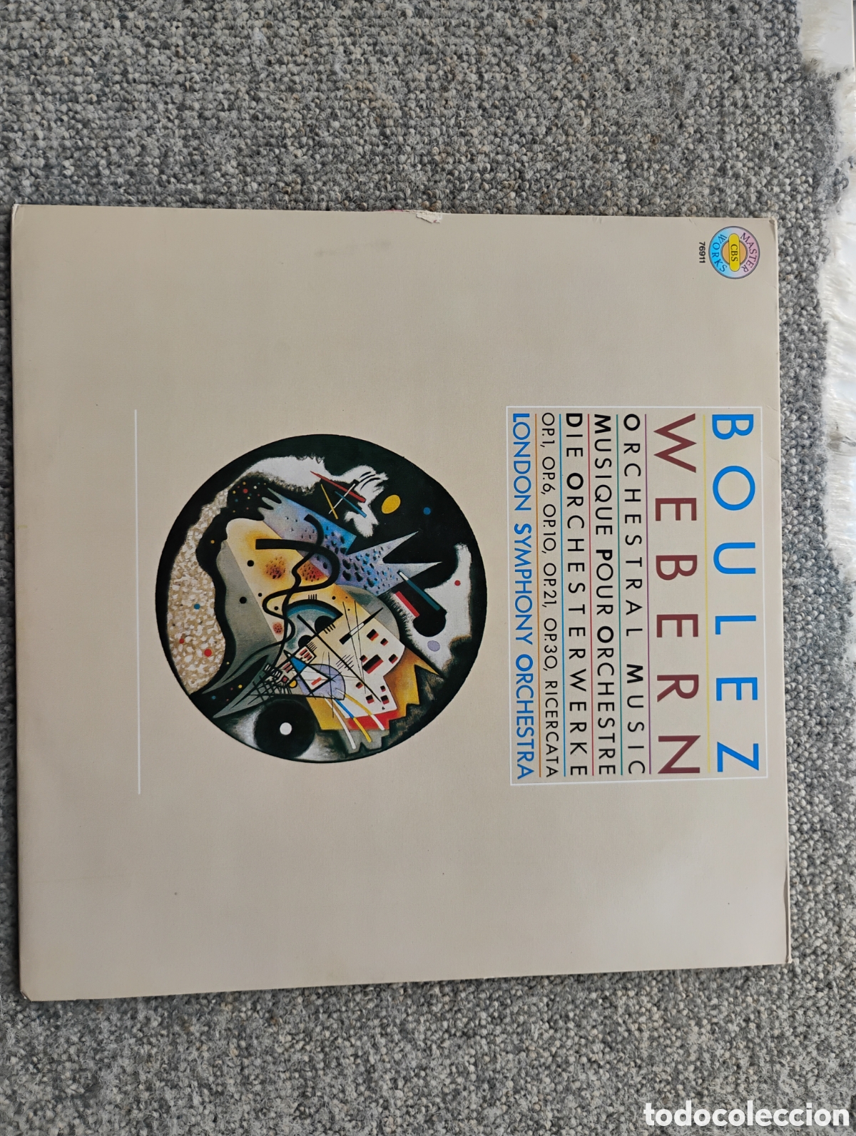 Discos de vinilo: Webern: Obras orquestales. London Symphony. Boulez. CBS