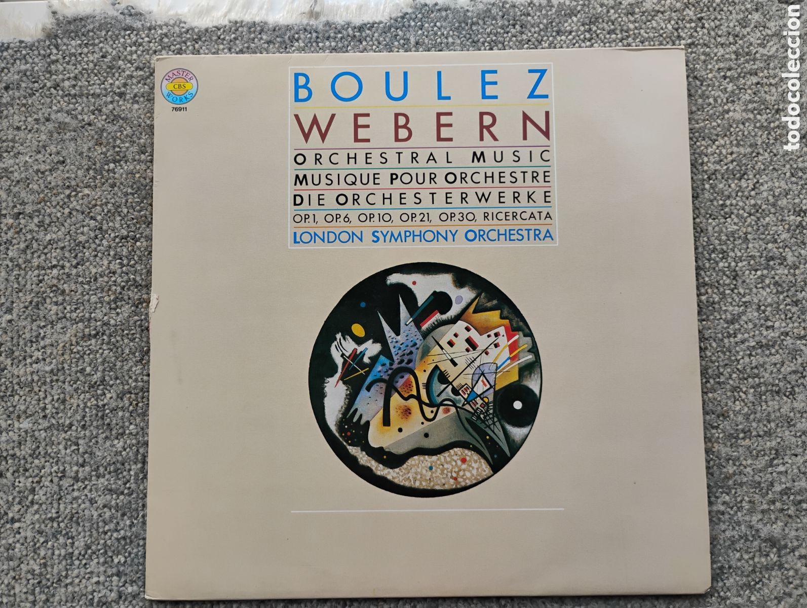 Discos de vinilo: Webern: Obras orquestales. London Symphony. Boulez. CBS