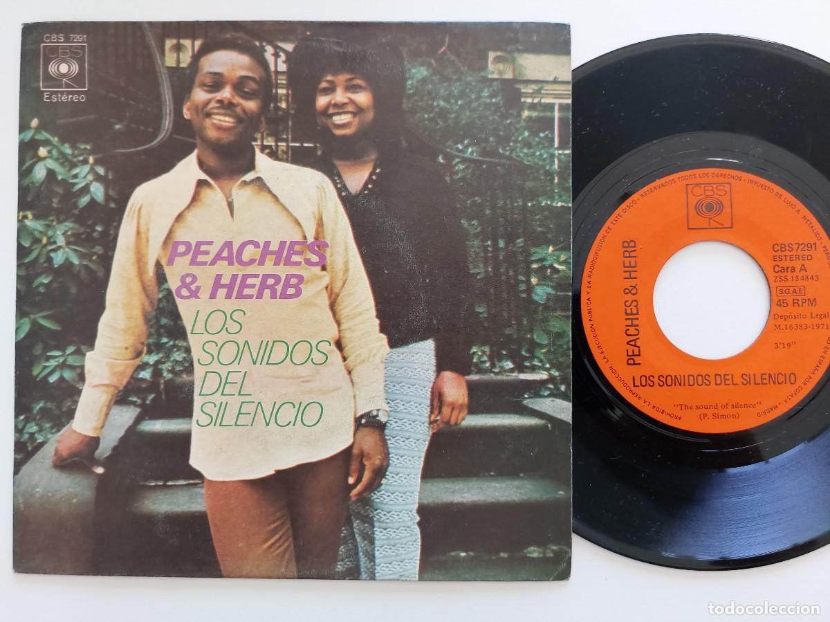 Discos de vinilo: PEACHES & HERB - 45 Spain * MINT * LOS SONIDOS DEL SILENCIO / LOS DOS