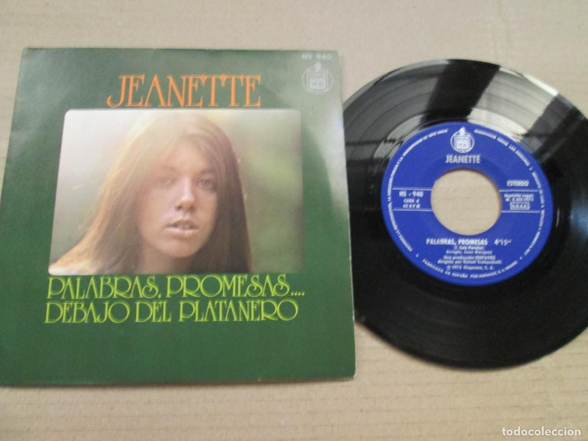 Discos de vinilo: JEANETTE - Palabras, Promesas / Debajo del Platanero. Single, ed espa&ntilde;ola 7&rdquo; 1973. Magn&iacute;fico. VG+/NM