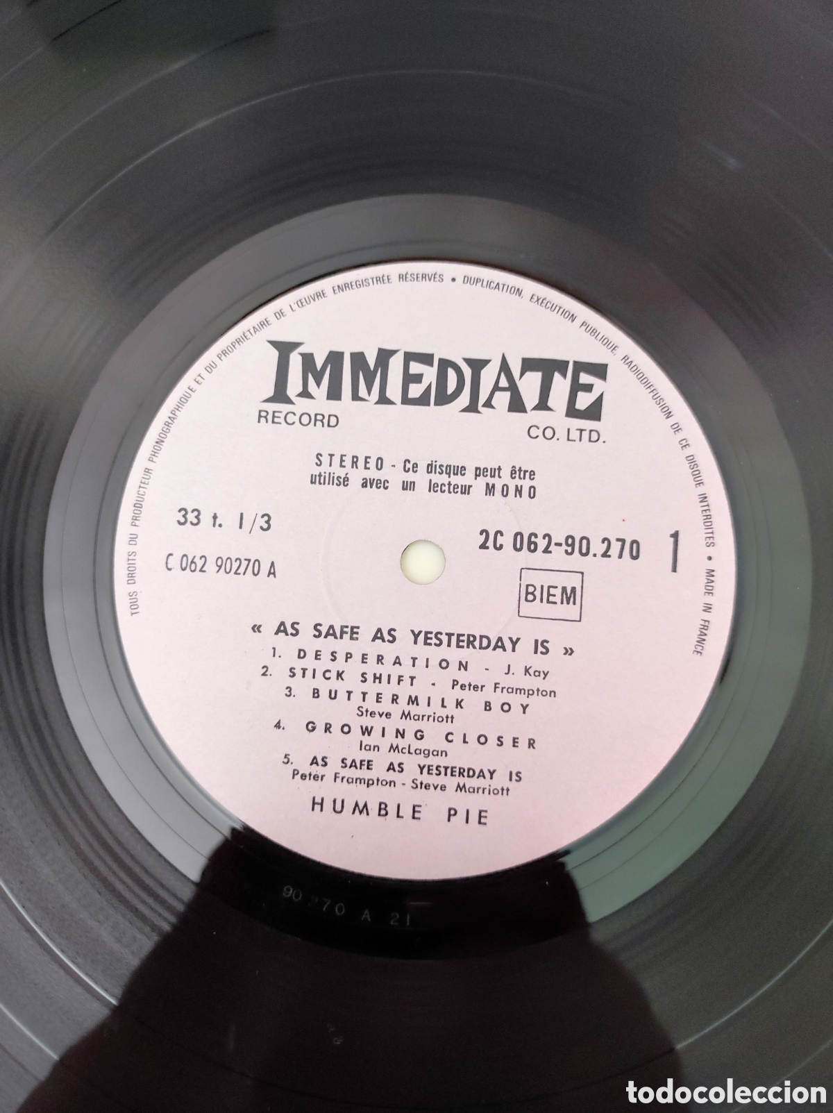 Discos de vinilo: HUMBLE PIE - AS SAFE AS YESTERDAY IS - Foto 3
