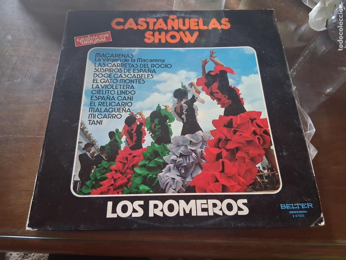 Discos de vinilo: Lp disco vinilo LP m&uacute;sica flamenco Casta&ntilde;uelas show Los romeros
