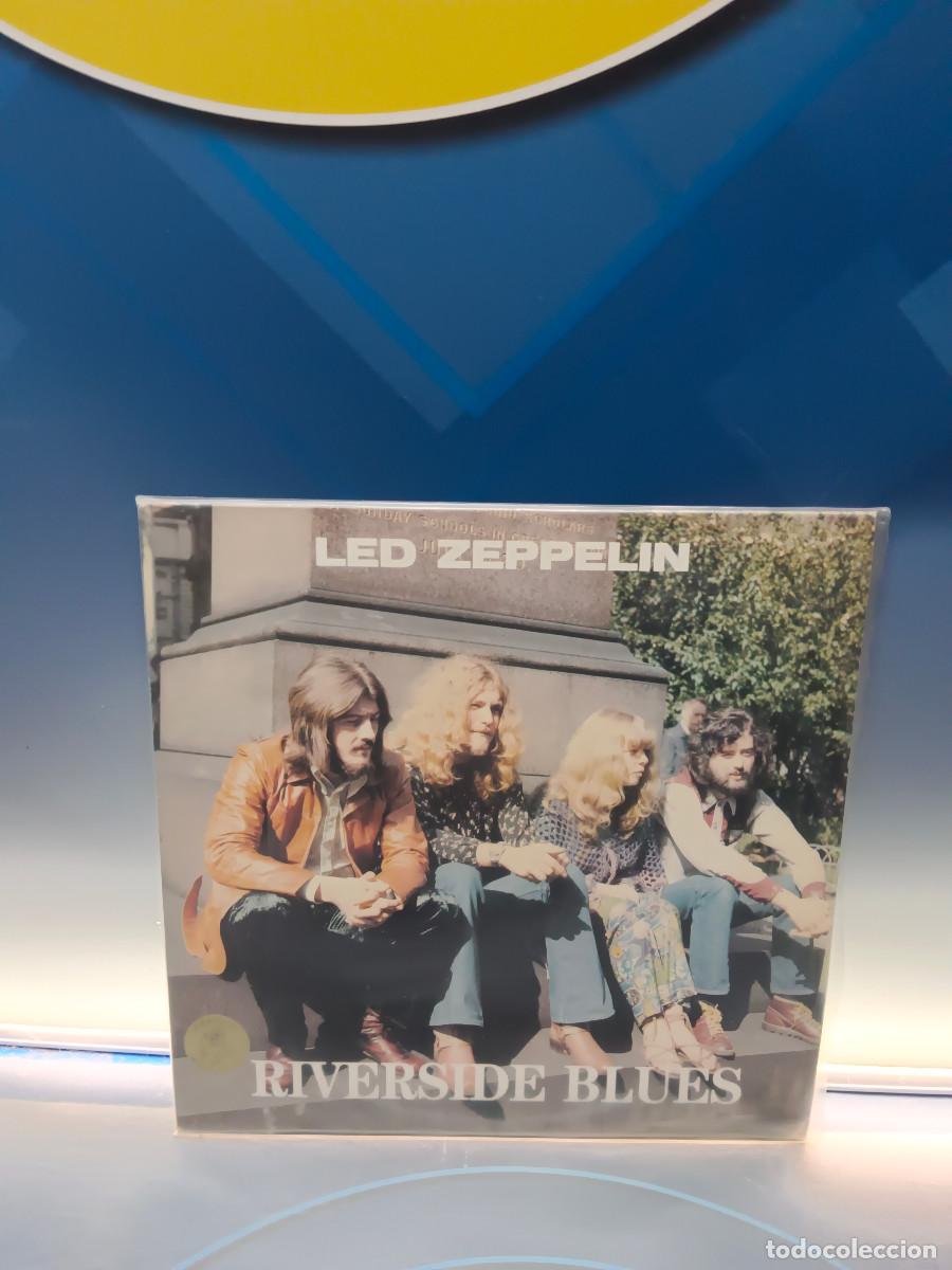 Discos de vinilo: disco Lp vinilo Led Zeppelin &ndash; Riverside Blues, made in europe, vinilo azul, rareza, 1989