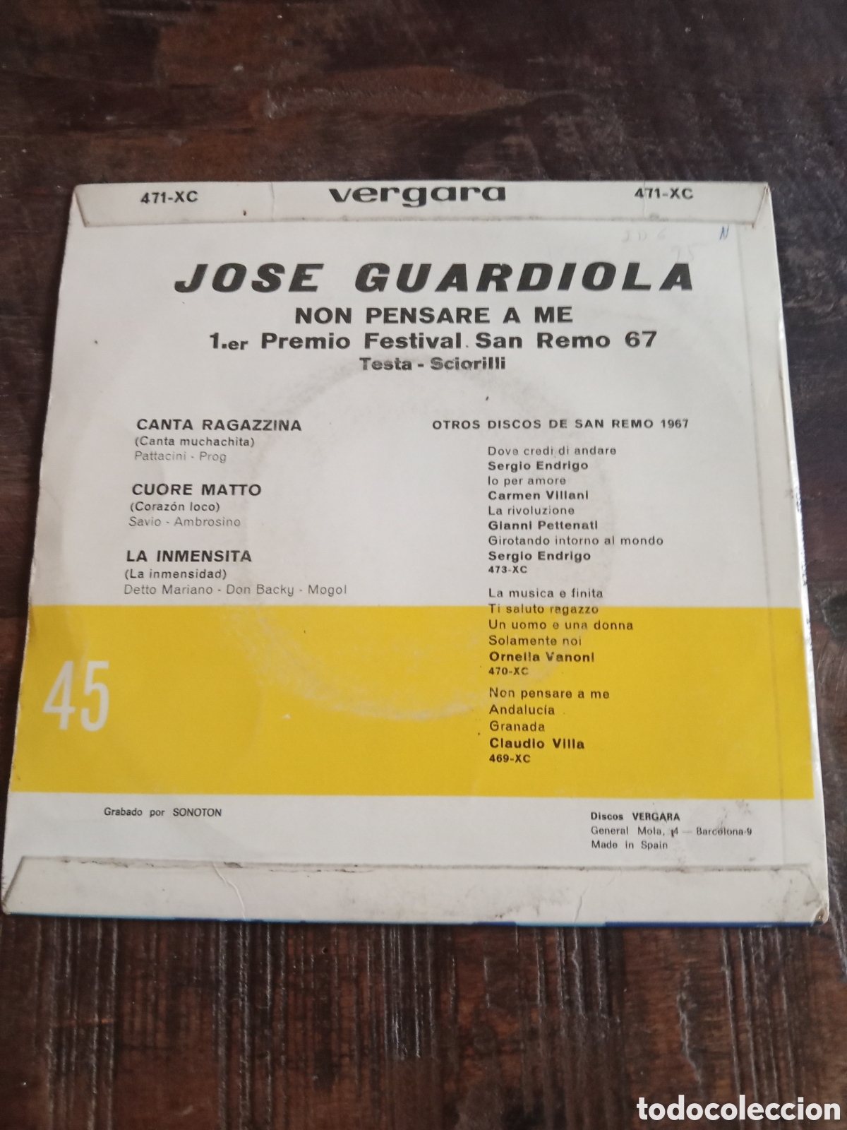 Discos de vinilo: Vinilo Single EP Jos&eacute; Guardiola 1967 - Foto 2