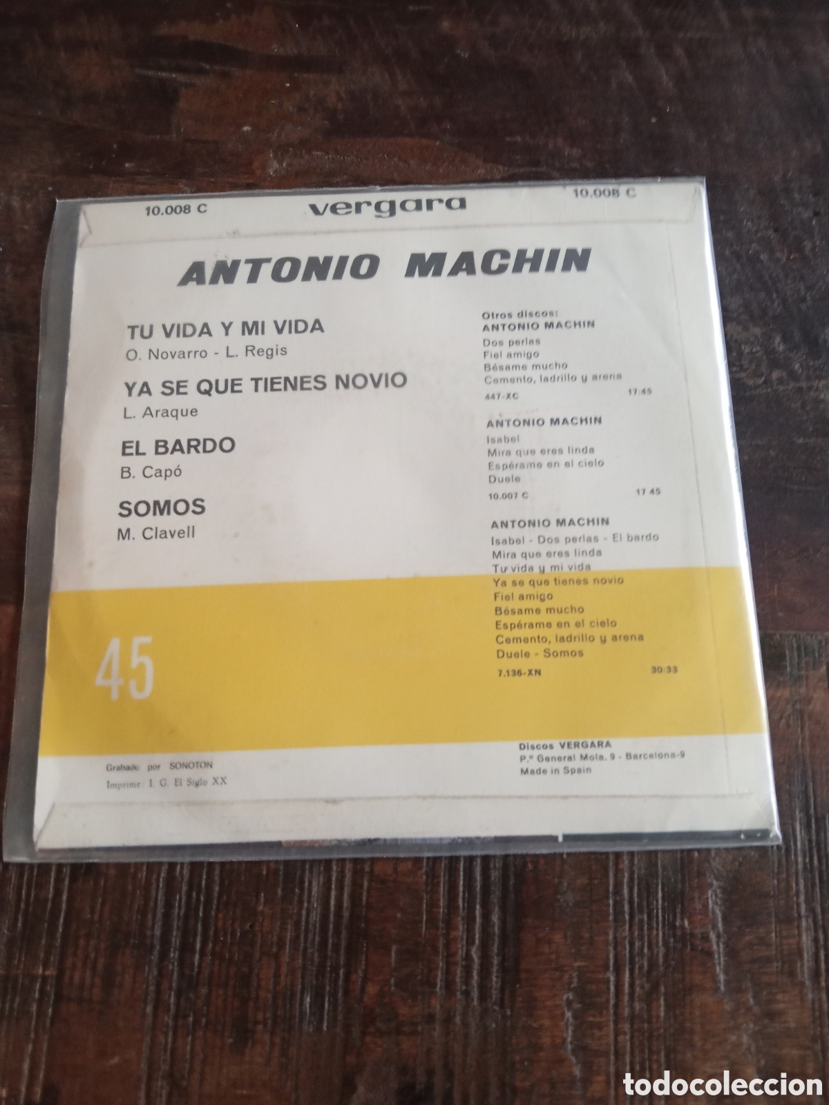 Discos de vinilo: Vinilo Single EP Antonio Mach&iacute;n 1967 - Foto 2