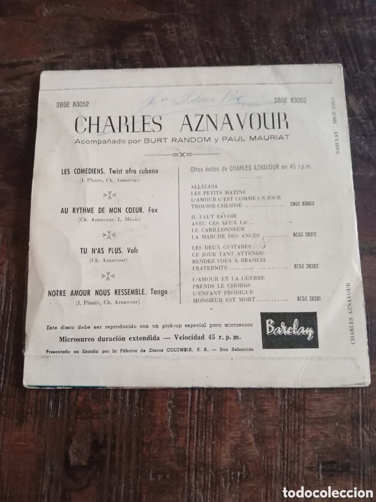 Discos de vinilo: Vinilo Single EP Charles Aznavour 1963 - Foto 2
