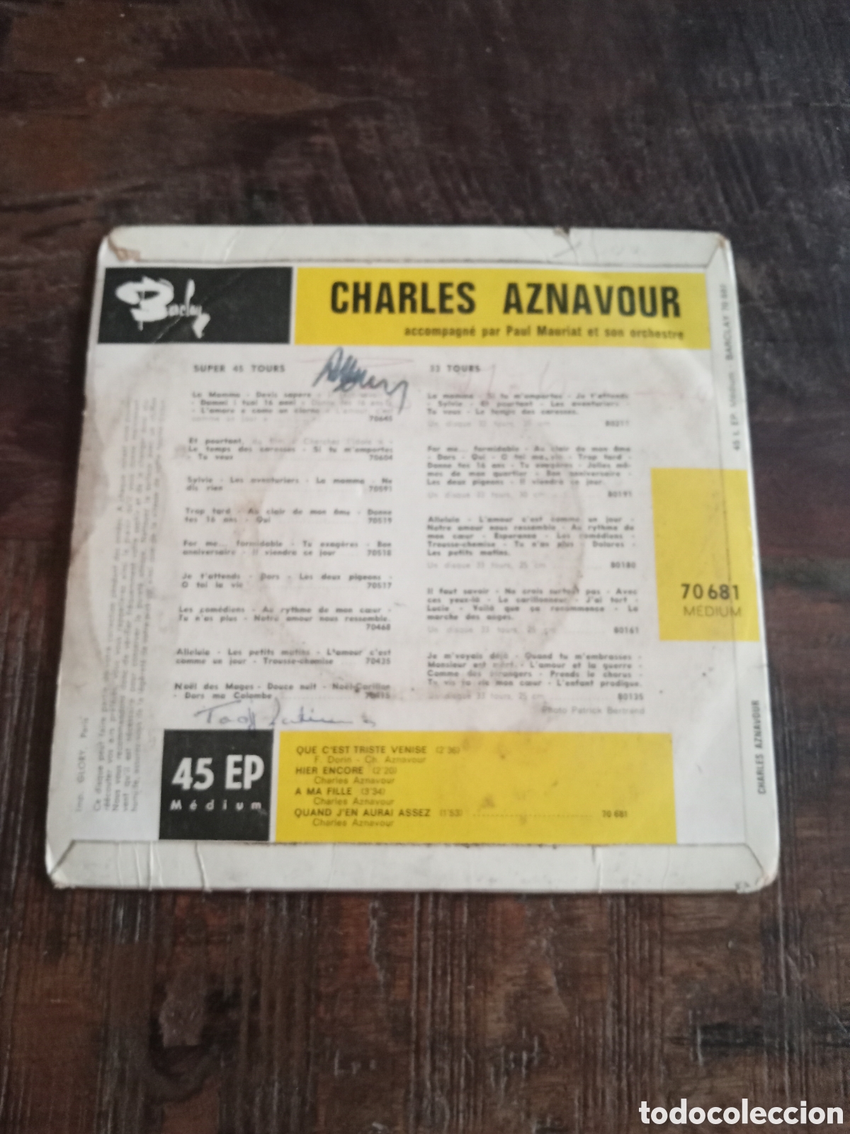 Discos de vinilo: Vinilo Single EP Charles Aznavour 1964 - Foto 2
