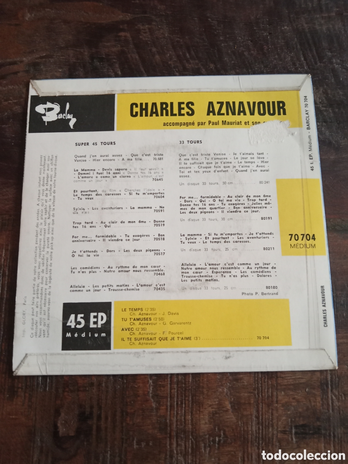 Discos de vinilo: Vinilo Single EP Charles Aznavour 1964 - Foto 2