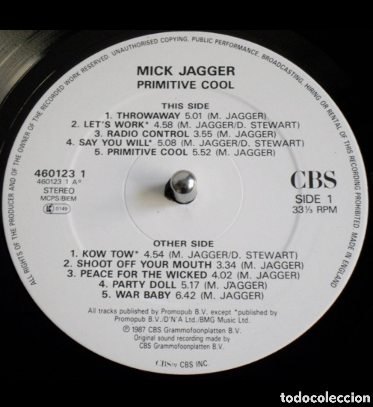 Discos de vinilo: Mick Jagger: Primitive Cool LP 1987 - Foto 3