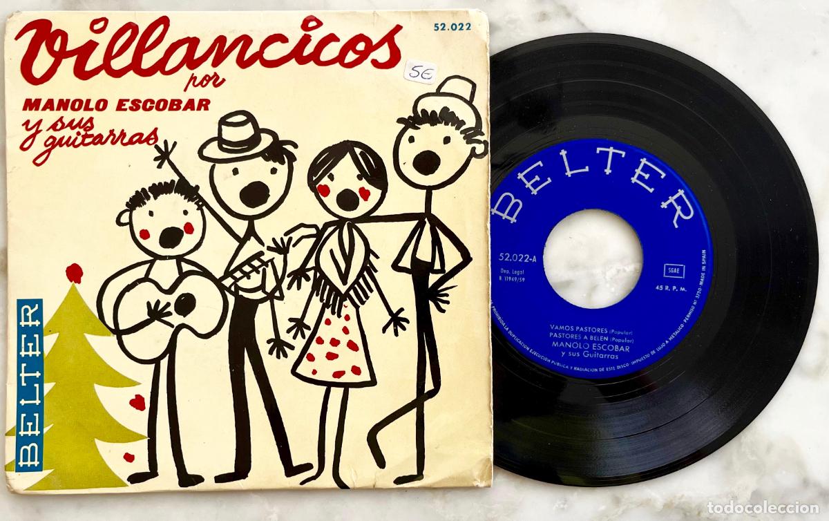Discos de vinilo: MANOLO ESCOBAR Y SUS GUITARRAS. VILLANCICOS. VAMOS PASTORES + 3 TEMAS. EP ORIGINAL ESPA&Ntilde;A 1959